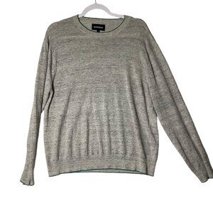 Bonobos Slim Fit Crewneck Sweater Men Size Large 100% Linen Light Gray